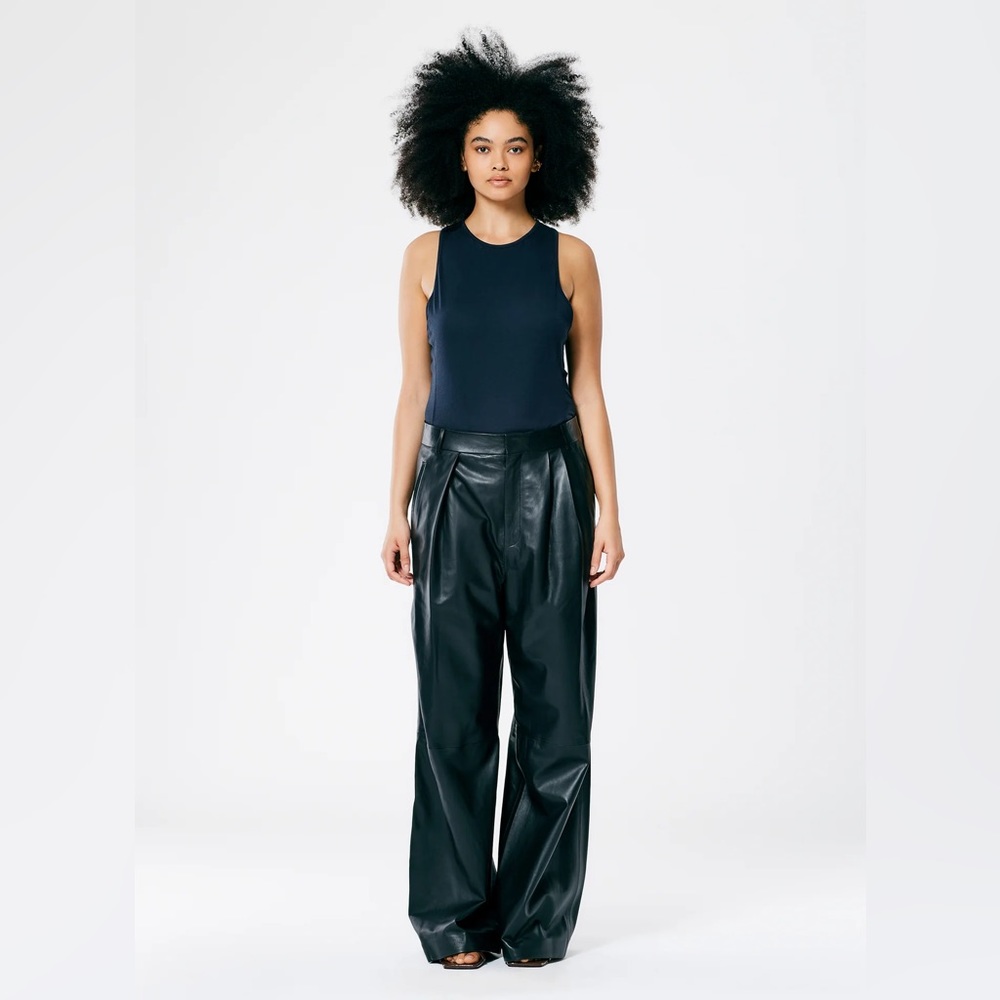 TIBI LEATHER STELLA PANTS